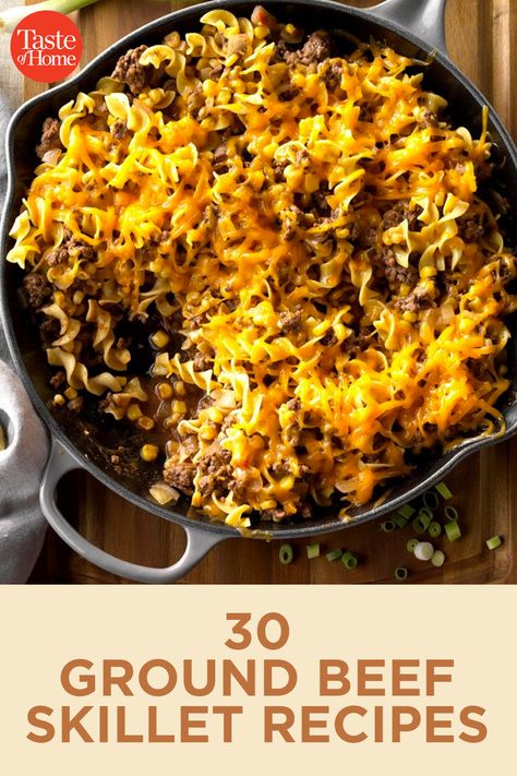 Ground Beef Skillet Recipes, Beef Skillet Recipes, Ground Beef Skillet, Cast Iron Skillet Recipes Dinner, Recipes Hamburger, Beef Skillet, Skillet Dinner Recipes, Ground Beef Casserole Recipes, Healthy Ground Beef