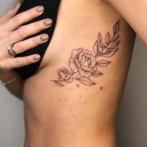 Stylish Peony Rib Tattoo #ribtattoo #flowertattoodesigns Rib Tattoos For Women, Peony Tattoo, Inspiration Tattoos, Initial Tattoo, Peonies Tattoo, Tattoo Women, Tattoo Ideas For Women, Dainty Tattoos, Rib Tattoo