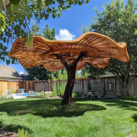 Ecosapiens | Introducing our enchanting Fungi-Shaped Backyard Umbrella, an imaginative and practical addition to any outdoor space. Designed to resemble... | Instagram Outdoor Garden Ideas Landscaping, Mushroom Architecture, Backyard Umbrella, Garden Sculpture Ideas, Outdoor Patio Party, Yard Umbrella, Mushroom Umbrella, Whimsical Garden Decor, Unique Umbrella