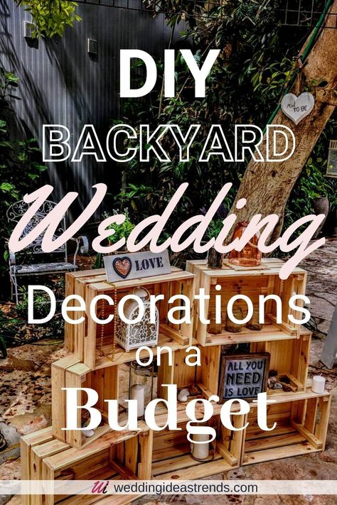 Bbq Wedding Reception, Small Outdoor Wedding, Decorations On A Budget, Backyard Wedding Decorations, Diy Outdoor Weddings, Backyard Wedding Ceremony, Diy Backyard Wedding, Small Backyard Wedding, Wedding Backyard Reception