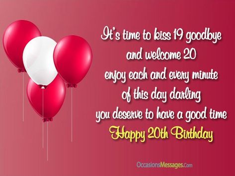 https://www.occasionsmessages.com/birthday/20th-birthday-wishes-messages Happy 20 Birthday Son, Happy 20 Birthday Quotes, 20th Birthday Quotes, 20th Birthday Wishes, Happy Birthday Sms, Birthday Wishes Sms, Birthday Wishes For Girlfriend, Birthday Wishes For Son, Wishes For Daughter