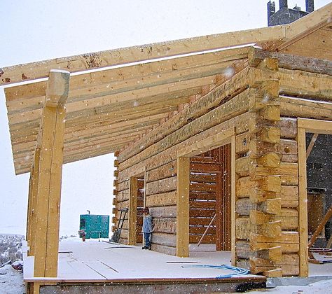 Handcrafted Log and Timber / colorado /cabins /truss's / post and beam | Dovetail Cabins Timber Frame Tiny Cabin, Roundwood Timber Framing, Shed Roof Timber Frame House, Post And Beam Cabin, Timber Kings Log Cabins, Heavy Timber Trusses, Woods Cabin, Colorado Cabins, Triangle House