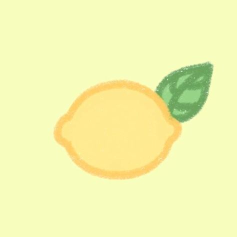 Lemon Cute Drawing, Lemon Aesthetic Art, Cute Lemon Drawing, Cute Food Drawings Easy, Cute Yellow Icons, Yellow Doodles, Lemon Doodle, Lemon Cute, Peach Drawing