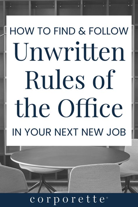 Anyone who's ever started a new job has found there are unwritten rules -- interpretations of business etiquette and aspects of office culture, among other things. There was a great Twitter thread about "invisible furniture" -- in that new hires will bump into the invisible furniture/unwritten rules because they're, well, invisible/unwritten -- and we thought we'd round up the unwritten rules in OUR offices. Kat's remembering face time rules, rules about access to bosses as well as priorities fo Work Environment Quotes, Human Resources Humor, Work Ethic Quotes, Professional Etiquette, Law School Tips, Work Etiquette, Mock Trial, Environment Quotes, Unwritten Rules