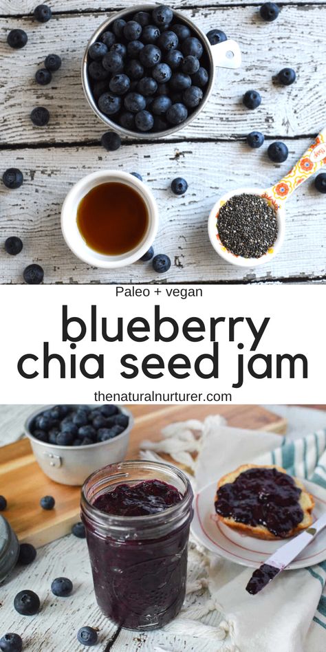 Blueberry Chia Seed Jam, Blueberry Chia Jam, Healthy Jam, Chia Jam Recipe, Chia Seed Jam, Jams And Jellies, Coconut Chia, Chia Seed Recipes, Chia Jam