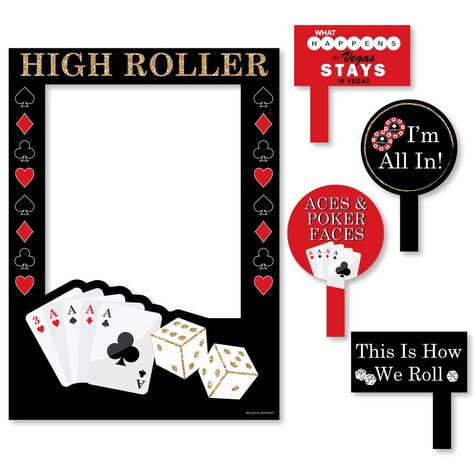 Casino Photo Booth Props, Casino Theme Photo Booth, Casino Night Photo Backdrop, Casino Photo Booth, Vegas Themed Party, Photo Booth Picture Frame, Casino Themed Party, Crowd Photo, Photo Booth Picture Frames