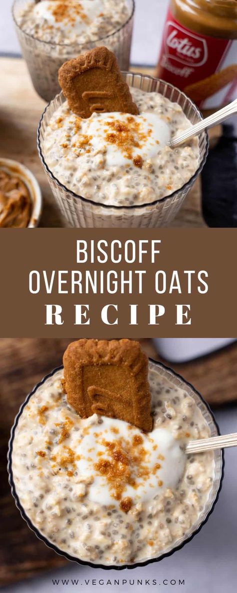 Biscoff Overnight Oats, Overnight Oats Recipe Easy, Best Overnight Oats Recipe, Oat Recipes Healthy, Overnight Oats Recipe Healthy, Cookie Butter, Oats Recipe, Overnight Oats Recipe, Healthy Sweets Recipes