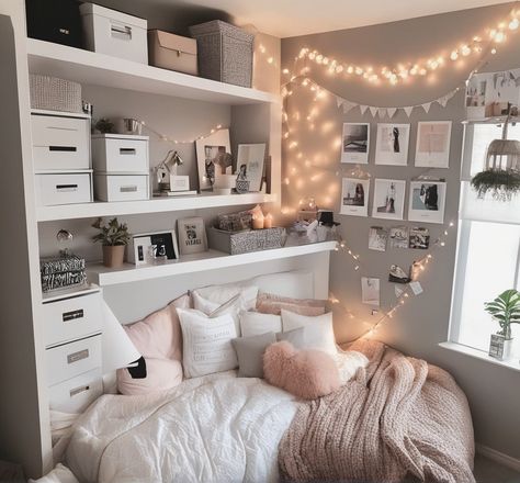 Photo wall Snack and Drink Trolley Fairy lights Side lights Noticeboard House plants Covering ugly walls Pretty bedding Blanket Storage boxes Small bedroom ideas Ugly Bedroom, Uni Dorm Room, Uni Dorm, Bedding Blanket, Dorm Room Decor Ideas, Pretty Bedding, Plaid Blankets, Aesthetic Bedroom Ideas, Bedroom Decor Cozy