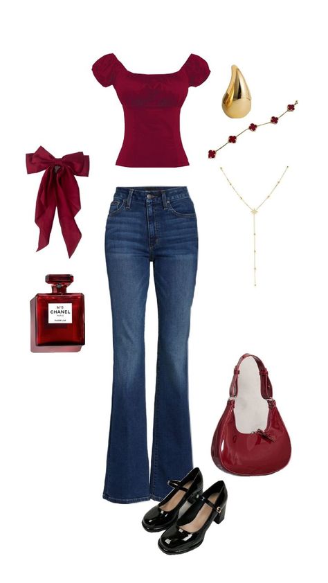 ❤️❤️ Dark Red Shirt Outfit, Red Shirt Outfits, Casual Outfits For Teens, Outfit Inspo Casual, Everyday Fashion Outfits, Classy Work Outfits, Stylish Dress Book, Easy Trendy Outfits, Trendy Fashion Outfits