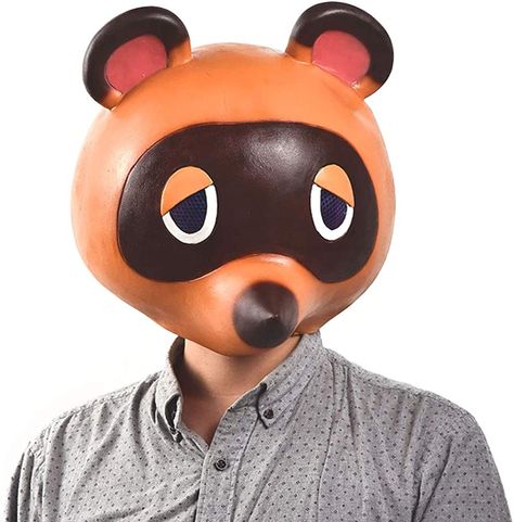 X-COSTUME Animal Crossing Tom Nook Headgear Mask Cosplay Latex Full Face Prop for Unisex Beige : Amazon.ca: Clothing, Shoes & Accessories Tom Nook Costume, Cute Helmet, Raccoon Costume, Akatsuki Cloak, Animal Crossing Tom Nook, Deadpool Mask, Tom Nook, Funny Cosplay, Steampunk Mask