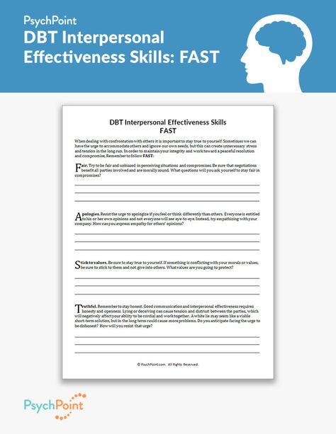 DBT Interpersonal Effectiveness Skills: FAST Worksheet Dbt Worksheet, Performance Psychology, Dbt Activities, Dbt Skills Worksheets, Marsha Linehan, Cbt Therapy Worksheets, Therapy Journaling, Education Goals, Emotions Game