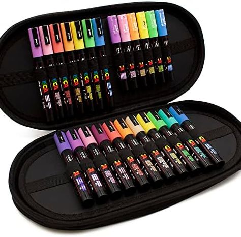 Posca PC-1M Paint Art Marker Pens - Fabric Glass Metal Pen - Pack of 21 - Set in Gift Box Packaging : Amazon.co.uk: Home & Kitchen Markers Posca, Paint Marker Art, Posca Markers, Paint Marker Pen, Metal Pen, Best Pens, Paint Marker, Art Pens, Gift Box Packaging