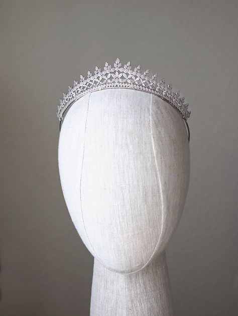 BIANCA LACE Petite Simulated Diamond Bridal Tiara - Delicacy, elegance and understated glamour, a truly regal tiara of fine jewelry set Simulated Diamonds. Tiara Collection, Bridal Hair Styles, Wedding Tiara Veil, Tiara Bride, Wedding Tiaras, Bridgerton Inspired, Bridal Tiaras, Understated Glamour, Tiara Bridal