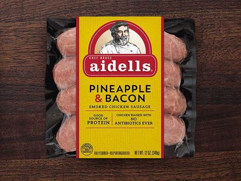 Our Chicken Products with All-Natural Ingredients | Aidells Pineapple Bacon Sausage, Aidells Chicken Sausage, Sausage Pineapple, Pineapple Sausage, Chicken Sausage Recipes, Pineapple Pork, Mango Chicken, Bacon Chicken, Pork Bacon