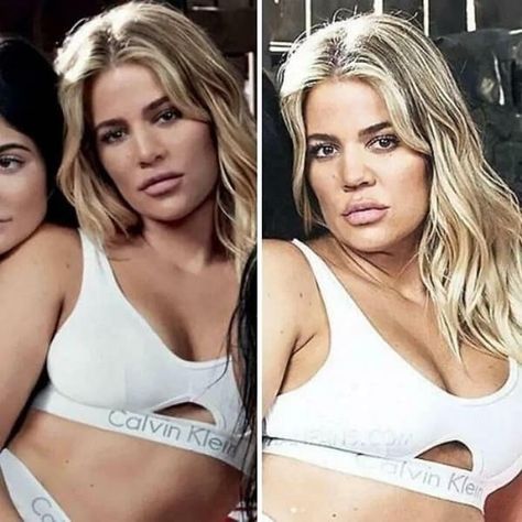 34 Shocking Instagram vs Reality Photos That Expose the Truth Behind the Edits Maquillage Kylie Jenner, Khloe Kardashian Hair, 90s Glasses, Instagram Vs Real Life, Distorted Images, Instagram Vs Reality, Dots Nails, Social Media Images, Flawless Beauty