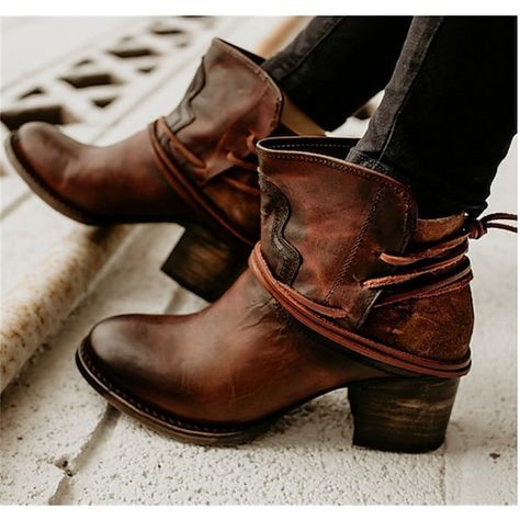 Thick Heel Boots, Botas Western, Knight Boots, Brown Boots Women, Womens Black Booties, Popular Boots, Pu Boots, Boots Flat, Western Ankle Boots