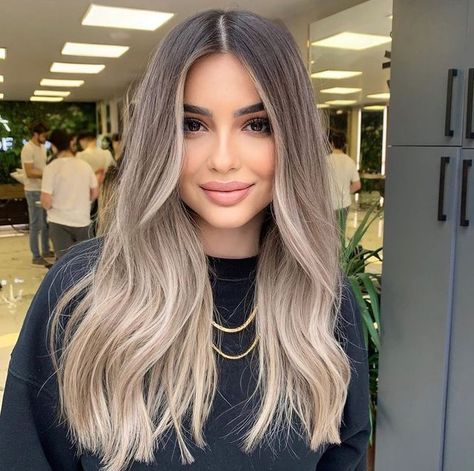 Sombre Blond, Balayage Hair Brunette Long, Ash Blonde Hair Balayage, Blonde Layered Hair, Black Hair Balayage, Ash Blonde Balayage, Ombre Hair Blonde, Cool Blonde Hair, Dyed Blonde Hair