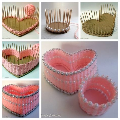 Cardboard Diy, Yarn Basket, Yarn Storage, Yarn Diy, Repurposed Furniture Diy, Diy Storage Furniture, Storage Diy, Cardboard Crafts, Furniture Storage