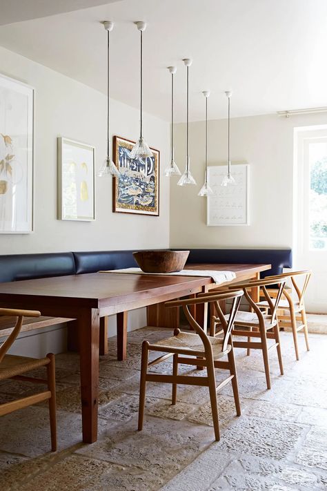 A Georgian farmhouse renovated by Retrouvius | House & Garden Seating In Kitchen, Adam Hills, Banquette Seating In Kitchen, Dining Banquette, Georgian Interiors, Industrial Dining, Farmhouse Remodel, Banquette Seating, Dining Nook