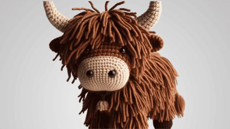 11 Easy And Fun Crochet Animal Patterns - Fun Crochet Patterns Yak Crochet Pattern, Crochet Longhorn Cow, Knit Highland Cow, Highlander Cow Crochet Pattern Free, Crochet Long Horn Cow, Crocheted Highland Cow Free Pattern, Crocheted Highland Cow Pattern, Amigurumi Highland Cow Free Pattern, Free Crochet Pattern For Highland Cow