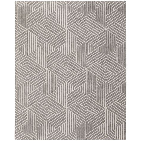 Grey geometric rug