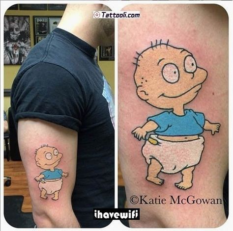 Nickelodeon Tattoos, Disney Sleeve Tattoos, 90s Tattoos, Tommy Pickles, Disney Sleeve, Nostalgic 90s, Geek Tattoo, 3 Tattoo, Inspired Tattoos