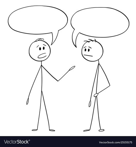 Two Man Talking Drawing, Stick Figure Illustration, Two Person Talking Drawing, 2 People Talking Drawing, Stick Figures Drawing, Talk Drawing, Drawing Talking, Cartoon Talking, Two People Talking