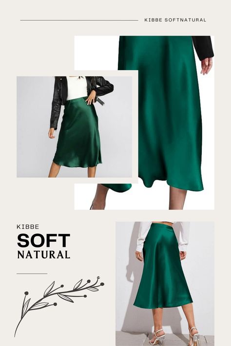 Zeagoo Womens Midi Skirt High Waisted Solid Satin Dress Zipper Elegant Work Skirts perfect for a kibbe soft natural outfit! Soft Natural Work Outfit, Soft Natural Skirts, Soft Natural Deep Winter, Soft Natural Winter Outfits, Kibbe Soft Natural Outfit, Soft Natural Kibbe Style, Soft Natural Kibbe Outfit, Soft Natural Outfits, Brooke Core