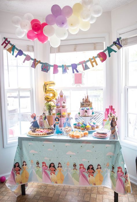 Princess Birthday Party Ideas, Princess Birthday Decorations, Magical Princess, Princess Birthday Party Decorations, Disney Princess Birthday Party, Princess Theme Birthday, Princess Theme Birthday Party, 5th Birthday Party Ideas, Disney Birthday Party