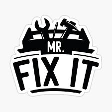 Mr Fix It" Sticker by cherrific | Redbubble Mr Fix It, New Sticker, Custom Magnets, Fix It, Peace Gesture, Sticker Design, Okay Gesture, Vinyl Decal Stickers, Vinyl Sticker