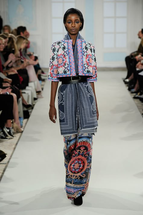 Temperley London Winter 14  Merida Tile Cropped Jacket, Long Merida Dress, Carmina Shawl, Sagrada Waisted Belt Merida Dress, Catwalk Dress, Folklore Fashion, Alice Temperley, Moroccan Fashion, Diy Vetement, African Inspired Fashion, Temperley London, Fashion Tv