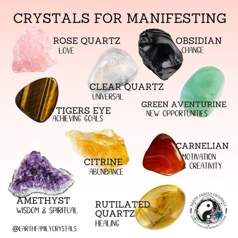 Good Crystals For Manifesting, Must Have Crystals For Witches, Manifestation Crystals Aesthetic, Crystal Grid For Success, Best Stones For Manifesting, Stones For Manifesting, Best Crystal For Manifestation, Crystals To Meditate With, Manifest With Crystals