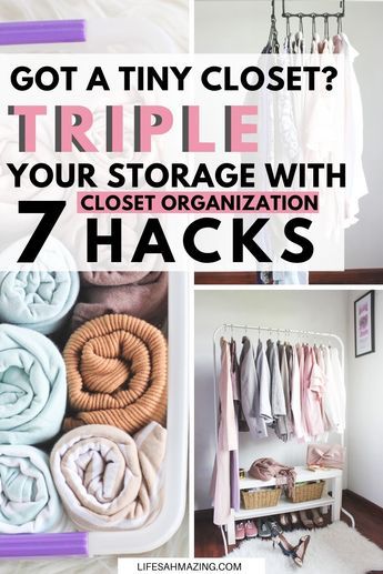 Closet Organization Hacks, Clothes Organization Small Space, Easy Storage Hacks, Diy Clothes Storage, Small Closet Organization Bedroom, Storage Hacks Diy, Closet Hacks, Closet Hacks Organizing, Space Saving Hangers