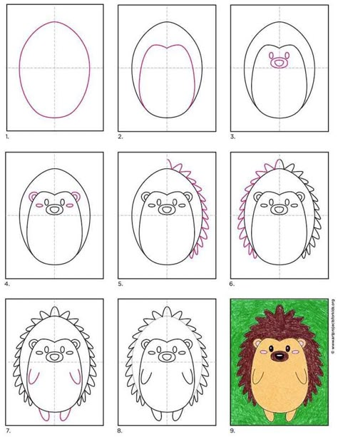 How To Draw A Hedgehog Easy, Hedgehog Art Project, How To Draw Hedgehog, Hedgehog Art For Kids, How To Draw A Hedgehog, Easy Hedgehog Drawing, Draw A Hedgehog, Hedgehog Coloring Page, Hedgehog Drawing