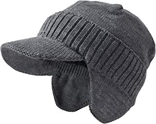 Amazon.com : earflap hat Mens Knit Beanie, Ralph Lauren Hats, Cable Scarf, Visor Beanie, Visor Cap, News Boy Hat, Visor Hats, Newsboy Cap, Men's Knit