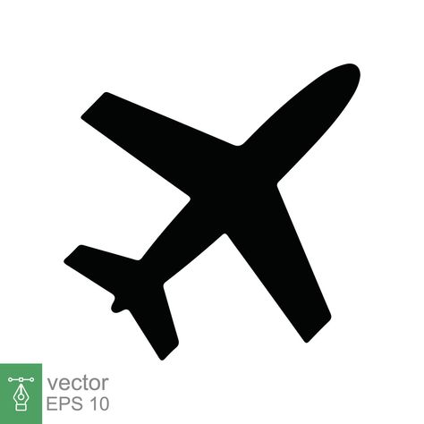 Plane Silhouette, Plane Vector, Silhouette Tattoo, Airplane Icon, Theme Nights, Airplane Silhouette, Airplane Vector, Silhouette Tattoos, Flat Style