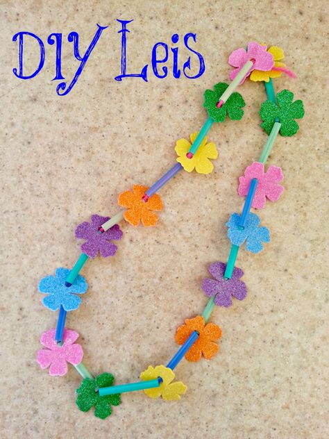 Tropical Activities For Kids, Hawaiian Crafts For Kids, Diy Leis, Tropical Crafts, Samoan Art, Kids Luau, Hawaii Crafts, Starfish Craft, Hawaiian Crafts