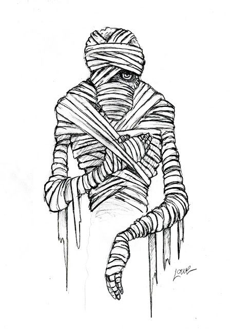 DAVE LOWE DESIGN the Blog: 23 Days 'Till Halloween Sketching - Mummy Mummy Sketch, Mummy Drawing, Adidas Wallpaper Iphone, Days Till Halloween, Fashion Design Sketch, Halloween 2014, 21st October, Halloween Mummy, Fall Halloween Decor