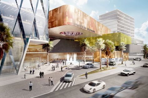 Gallery of United Bank of Addis Ababa Proposal / Söhne & Partner Architects + BET Architects - 1 Podium Architecture, Retail Facade, Renovation Architecture, Architecture Portfolio Design, Banks Building, Mall Design, Building Concept, Addis Ababa, Structure Architecture