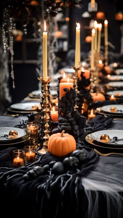 Top 10 Halloween Decorations for a Spooktacular Home in 2023 Classy Halloween Decor, Table Halloween, Jade Design, Halloween Bar, White House Christmas, Classy Halloween, Halloween Party Dinner, 2023 Halloween, Vintage Holiday Decor