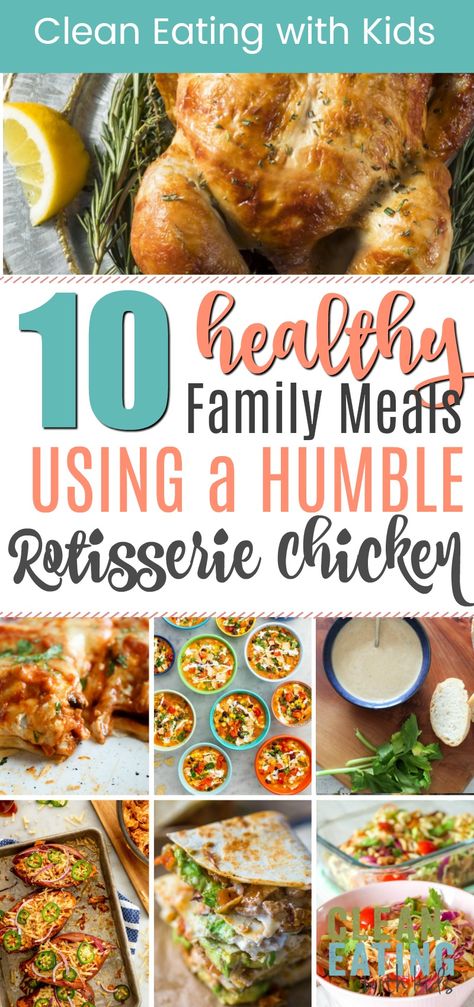 10 super easy and healthy meals to make using a rotisserie chicken.  #Rotisseriechickendinner #cleaneatingdinner #chickendinner Healthy Meals To Make, Rotisserie Chicken Recipes Healthy, Rotisserie Chicken Recipes Leftover, Costco Rotisserie Chicken, Recipes Using Rotisserie Chicken, Budget Food, Cheap Meal, Meals To Make, Healthy Family Dinners