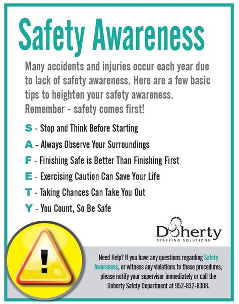 Many accidents and injuries occur each year due to lack of safety awareness. Here are a few basic tips to heighten your safety awareness. Remember - safety comes first! Safety Moment Ideas, Workplace Safety Slogans, Workplace Safety Tips, Safety Quotes, Safety Talk, Safety Topics, Health And Safety Poster, Safety Slogans, Safety Policy