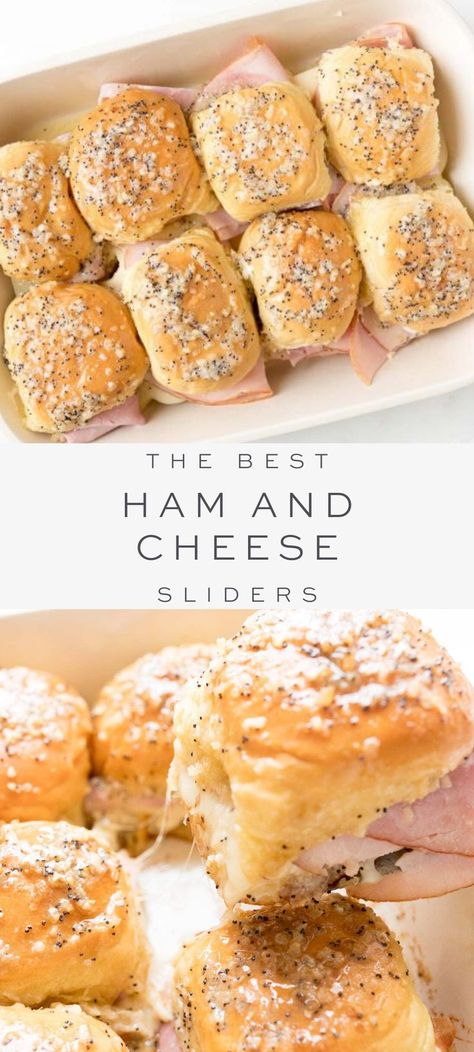 Easy Hot Ham And Cheese Sliders, Mini Roll Sandwiches, Hot Ham Sliders, Hot Sliders Sandwiches, Sliders Superbowl, Cold Dinner Ideas For Hot Days, Best Ham And Cheese Sliders, Cold Dinner Ideas, Hot Ham And Cheese Sliders