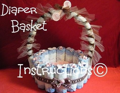 Diaper Basket INSTRUCTIONS. Make it, fill it w/ goodies GR8 keepsake for new baby. Baby's 1st Easter. Diaper Cake Instructions, Mothers Day Baskets, Diaper Gifts, Diaper Cake Boy, Baby Shower Crafts, Baby Washcloth, Easter Baby, Personalized Baby Boy, Baby Shower Diapers