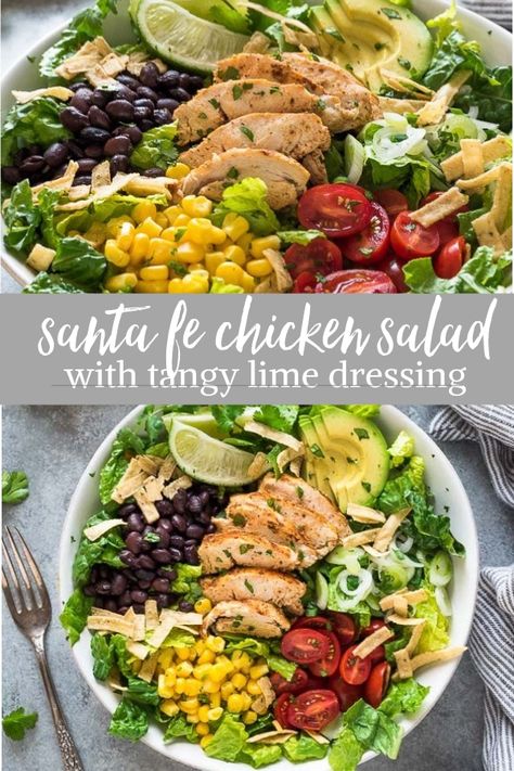 Summer Meals Dinner, Santa Fe Chicken Salad, Santa Fe Chicken, Meals Dinner, Salad Buah, Salad With Chicken, Summer Meals, Best Salad Recipes, Homemade Salads