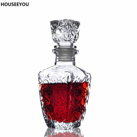 200ml Glass Whiskey Liquor Wine Drinks Decanter Bar Tool Crystal Bottle Wine Dispenser Container Carafe Barware Bar Set Supplies Whisky Decanter, Wine Dispenser, Wine Carafe, Liquor Decanter, Crystal Wine Glasses, Wine Set, Whiskey Decanter, Crystal Decanter, Wine And Liquor