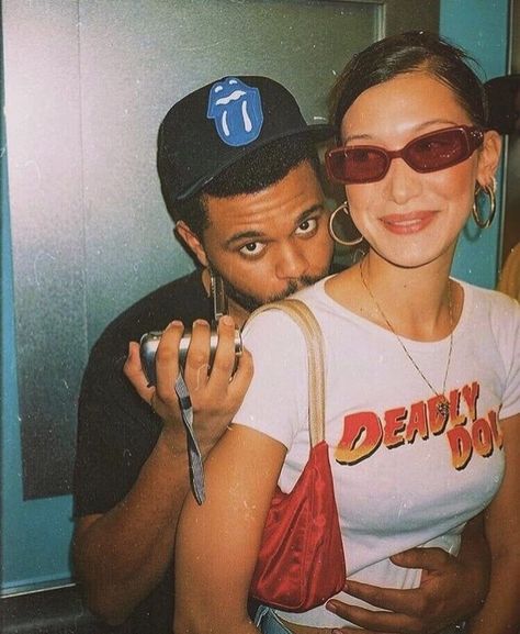 VELVETREPRISE🍒 on Instagram: “it’s single o clock 🤡💕” Abel And Bella, Abel The Weeknd, Bella Hadid Style, Tumblr Aesthetic, The Love Club, Hadid Style, Mama Tee, The Weeknd, Look At You