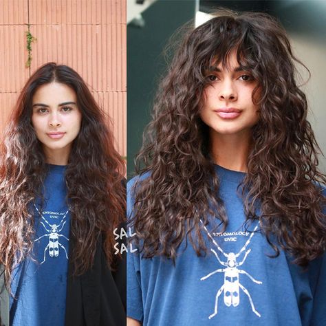 Shoulder Length Wavy Hair Natural, Pelo Ondulado Natural, Hair Shag, Wolf Cuts, Long Curly Haircuts, Curly Hair Trends, Natural Curly Hair Cuts, Framing Layers, Curly Hair Photos