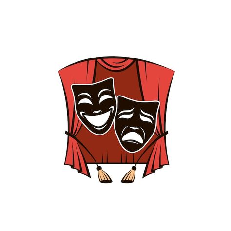 Vector theatrical masks set | Premium Vector #Freepik #vector #theater-mask #cartoon-svg #cartoon-drawing #cartoon-art Theater Masks Drawing, 2024 Backdrop, Theatrical Masks, Mask Cartoon, Theater Mask, Drama Masks, Mask Drawing, Theatre Masks, Cartoon Svg