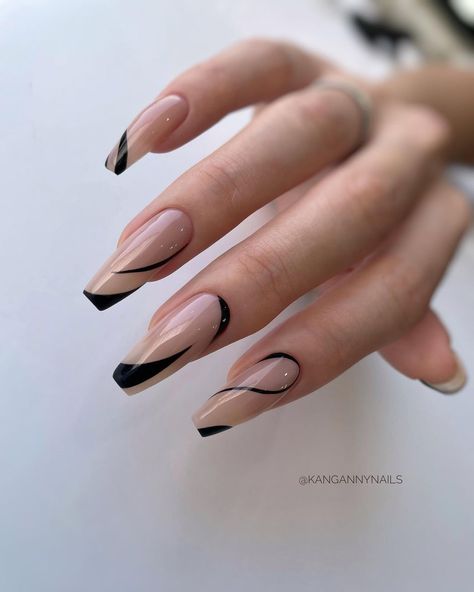 Mama Nails, Classy Wedding Nails, Pink Wedding Nails, Wedding Nails Ideas, Black And White Nail Art, Classy Nail Art, Confetti Nails, Edgy Nails, White Nail Art